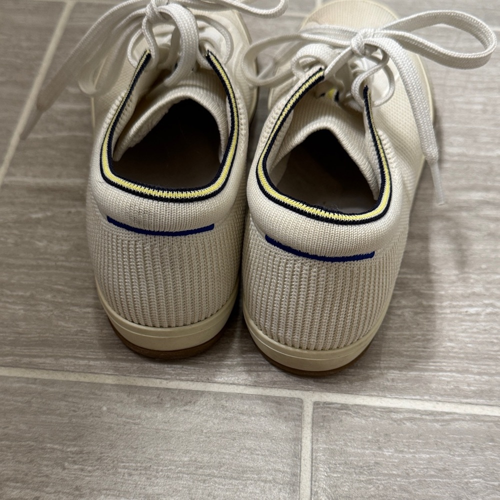 Rothy's Cream Women’s Sneakers with Tan Soles - Picture 4 of 4